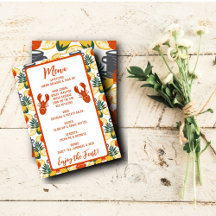 Tarjeta de menú de hierba de langosta - Festín de