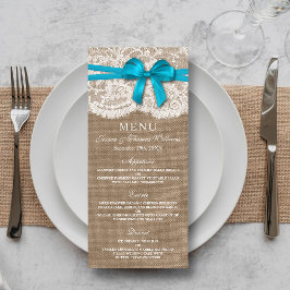 Tarjeta de menú de la colección de Bodas de Blue B