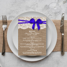 Tarjeta de menú de la colección de Bodas de Blue B