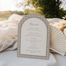 Tarjeta de menú de la ducha nupcial de cane de mod