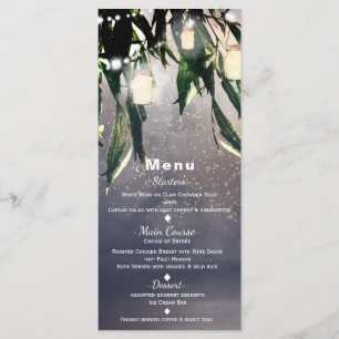 Tarjeta de menú de luces de árbol de sauce llorón