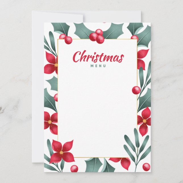 Tarjeta de menú de Navidad (Anverso)