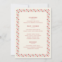 Tarjeta de menú de Navidad de tablero de ajedrez d