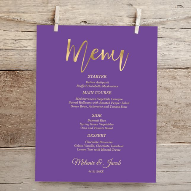 Tarjeta de menú de oro de la Elegante Escritura Pú (Subido por el creador)