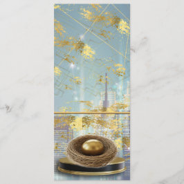 Tarjeta de menú de Pascua de papel de aluminio de 