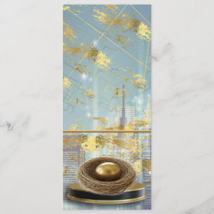 Tarjeta de menú de Pascua de papel de aluminio de 