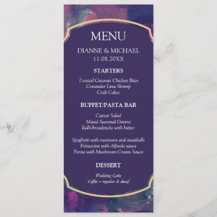 Tarjeta de menú de pintura acrílica negrita