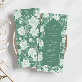 Tarjeta de menú de porcelana floral Chinoiserie bl