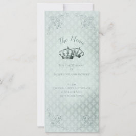 Tarjeta de menú de seda Damask - Boda