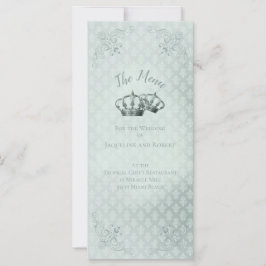 Tarjeta de menú de seda Damask - Boda