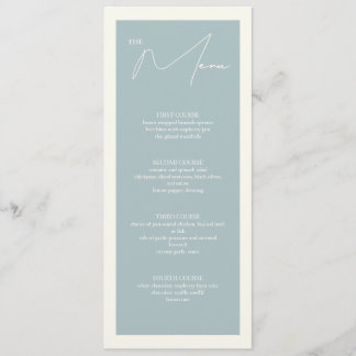 Tarjeta de menú de tabla Dusty Blue 4x9.25