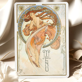 Tarjeta de menú del Boda Art Nouveau radiante