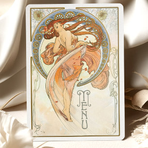 Tarjeta de menú del Boda Art Nouveau radiante