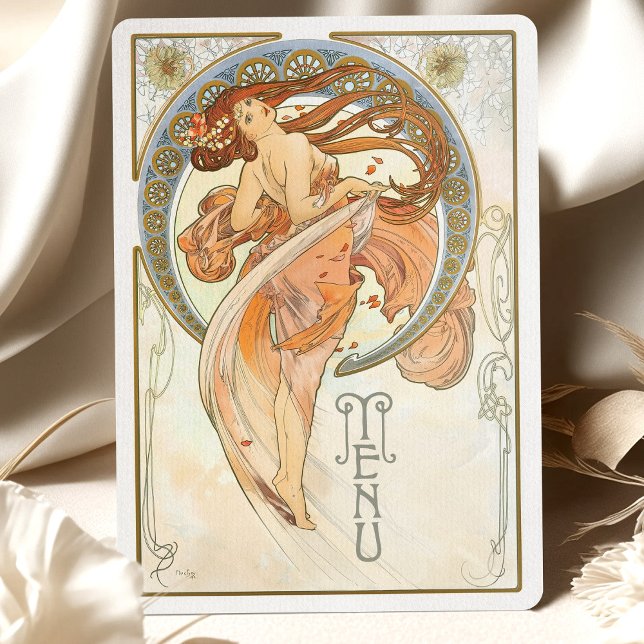 Tarjeta de menú del Boda Art Nouveau radiante (Subido por el creador)