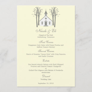 Tarjeta de menú del Boda capilla caprichosa