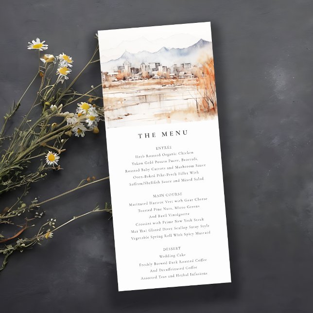 Tarjeta de menú del Boda de acuarela de Salt Lake  (Subido por el creador)