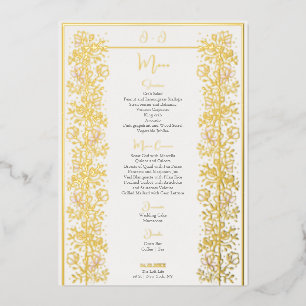 Tarjeta de menú del Boda de magnolia rosa