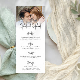 Tarjeta de menú del Boda del Boho con guión gráfic