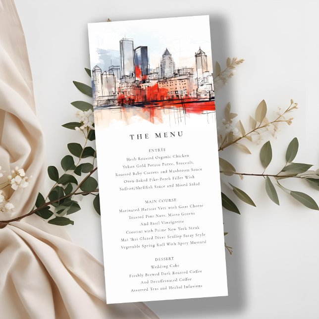 Tarjeta de menú del Boda del escape de la ciudad d (Subido por el creador)