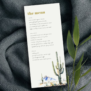 Tarjeta de menú del Boda del paisaje del desierto