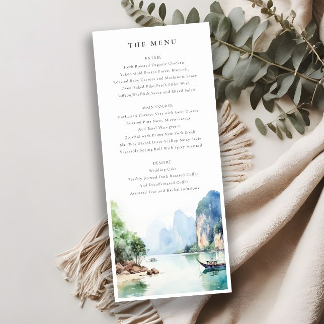 Tarjeta de menú del Boda del paisaje marino de la  (Subido por el creador)