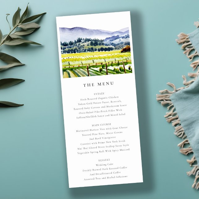 Tarjeta de menú del Boda del paisaje vitícola de N (Subido por el creador)