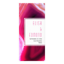 Tarjeta de menú del boda del segmento de ágate ros