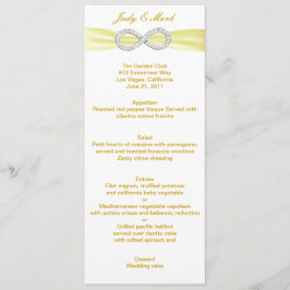 Tarjeta de menú del Boda infinito de diamante amar