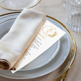 Tarjeta de menú del Boda Wreath EDITABLE COLOR de 