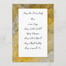 Tarjeta de menú del marco dorado