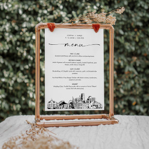 Tarjeta de menú Denver Skyline Boda para cenar 5x7