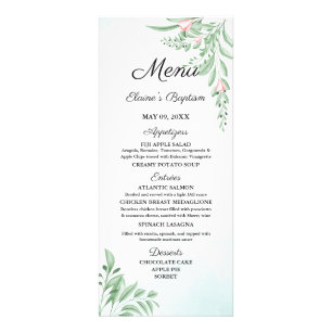 Tarjeta de menú Dusty Blue Eucalyptus Greenerener