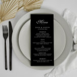 tarjeta de menú elegante de boda negro<br><div class="desc">diseño sencillo en blanco y negro. El color y el texto se pueden personalizar.</div>