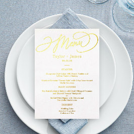 Tarjeta de menú elegante de papel de aluminio REAL