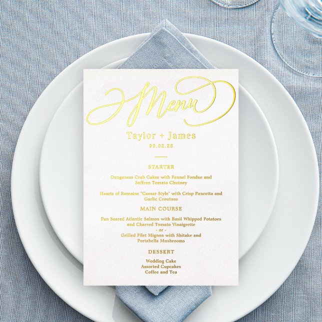 Tarjeta de menú elegante de papel de aluminio REAL (Subido por el creador)