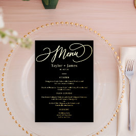 Tarjeta de menú elegante de REAL FOIL para día esp