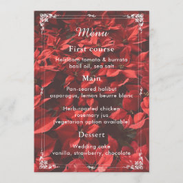 Tarjeta de menú elegante floral Rosa Romántica par