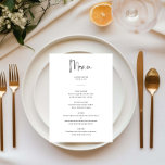 Tarjeta de menú Elegante minimalista para bodas<br><div class="desc">Diseñada para coordinarse con nuestra colección Minimalista All In One, esta tarjeta de menú boda que combina personalizable tiene un diseño limpio y sencillo, con un tipo de letra clásico. Para una personalización más avanzada de este diseño, por ejemplo, cambiar el diseño, el tamaño de letra o el tamaño del...</div>