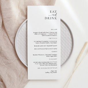 Tarjeta de menú elegante moderno para comer y bebe