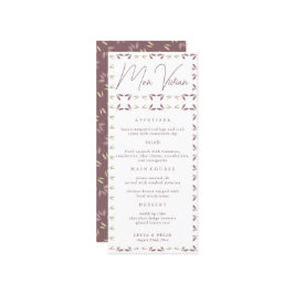 Tarjeta de menú Fall Elegant Autumn Leaf Boda Dinn