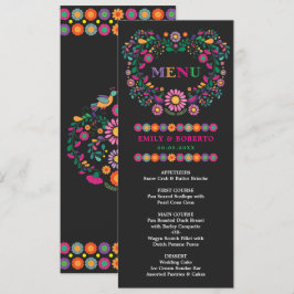 Tarjeta de menú Fiesta de Boda de patrón floral me