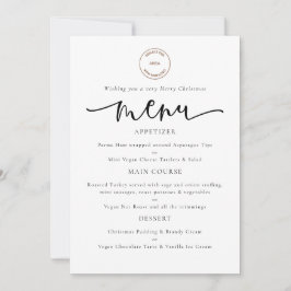 Tarjeta de menú Fiesta de Navidades de la Compañía