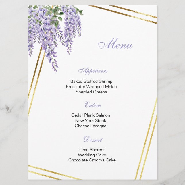 Tarjeta de menú floral (Anverso)