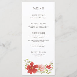 Tarjeta de menú floral audaz Raspberry y Rubor