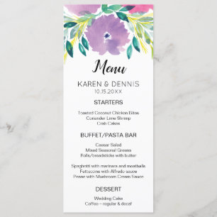 Tarjeta de menú Floral Blossom