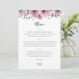 Tarjeta de menú Floral Boho Boda