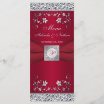 Tarjeta de menú floral con aspecto de Relieve meta