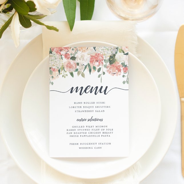 Tarjeta de menú floral de verano medio (Subido por el creador)