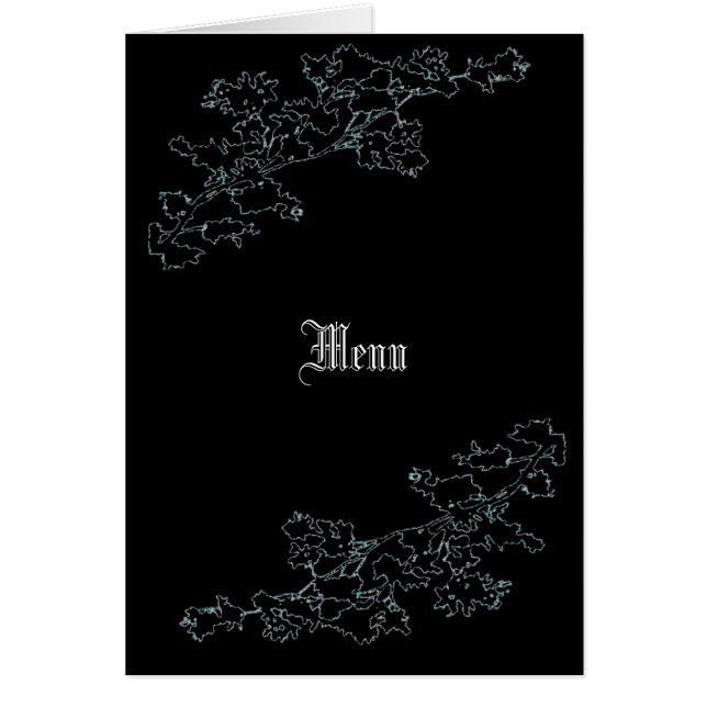 Tarjeta de menú Floral Deco Boda (Frente)