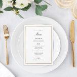 Tarjeta de menú Gold Border Elegant Wedding<br><div class="desc">perfecto para cualquier evento</div>